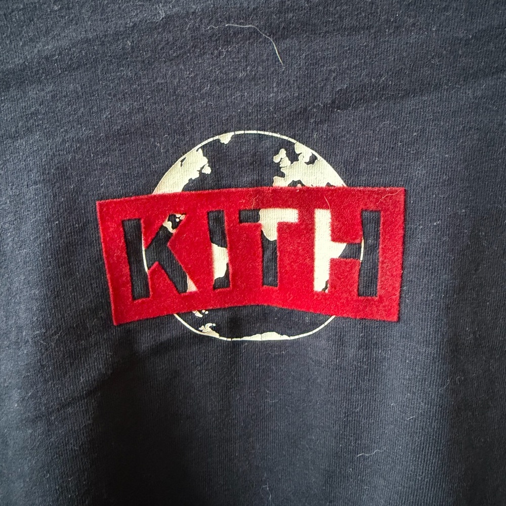 Kith Dark Blue Men's “One World” Globe All We Have Is Us XL Long Sleeve Shirt